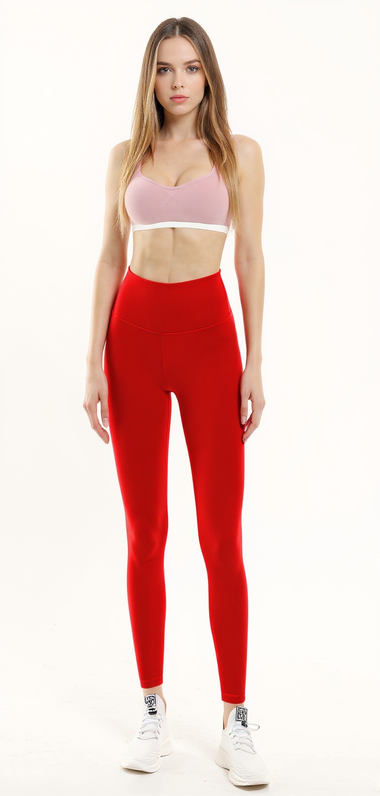 High-Waist Leggings in Scarlet — The Bootcut Office Edit style look